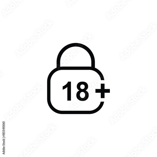 age limit sign icon, vector illustration of age limit content.