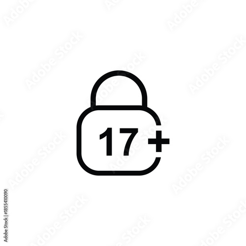 age limit sign icon, vector illustration of age limit content.