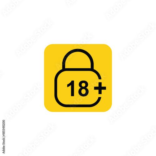 age limit sign icon, vector illustration of age limit content.