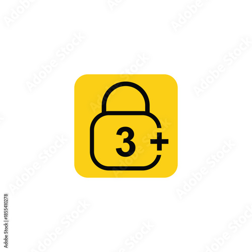 age limit sign icon, vector illustration of age limit content.