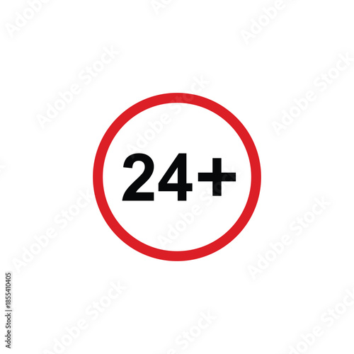age limit sign icon, vector illustration of age limit content.