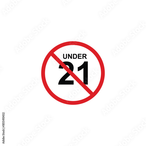 age limit sign icon, vector illustration of age limit content.