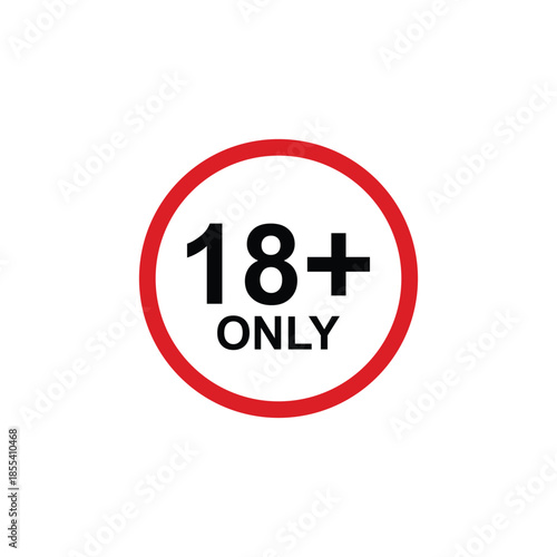 age limit sign icon, vector illustration of age limit content.
