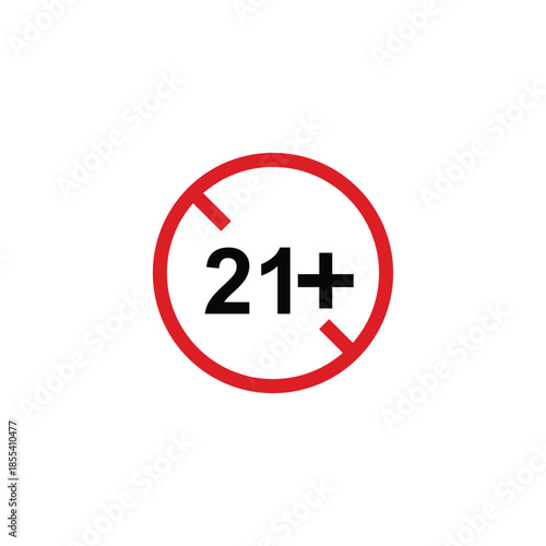 age limit sign icon, vector illustration of age limit content.