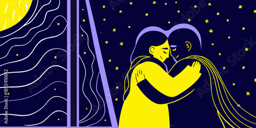 Heartfelt Moment Vector Illustration