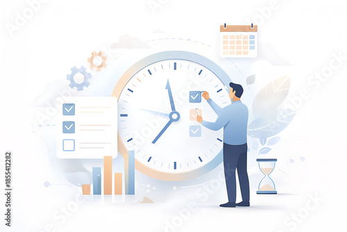 business man and clock