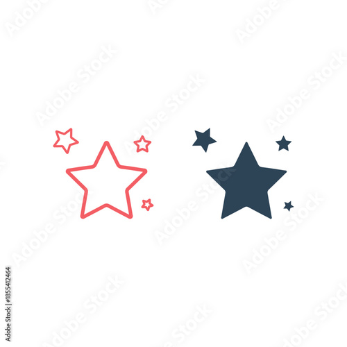 Star icons set vector flat style.