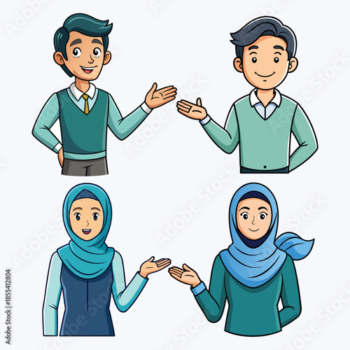 Diverse People Presenting and Welcoming