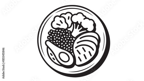 Steak with Broccoli and Potatoes on Plate