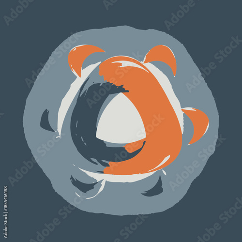 vector illustration of an orange lifebuoy
