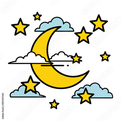 Stylized desert oasis vector illustration with two palm trees and sand dunes by the water