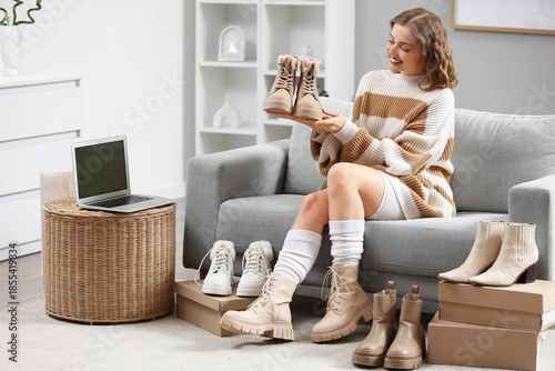 Young woman with stylish wi...