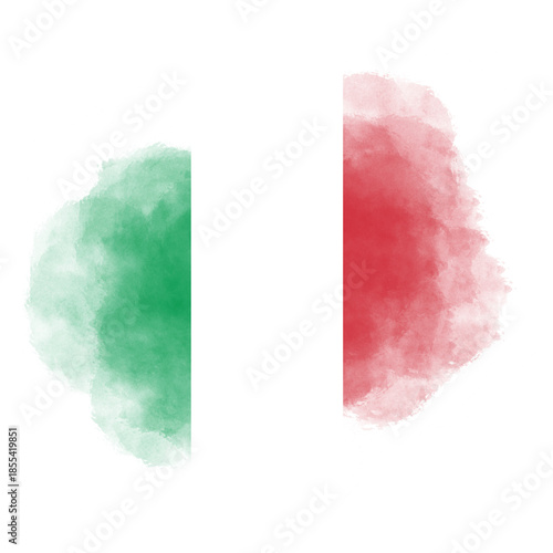 Abstract Rough Paint Stroke Green White and Red