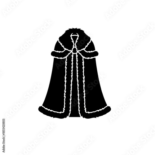 Luxurious fur-lined cloak symbol illustration concept