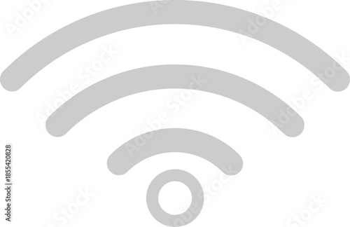 Grey Wi Fi symbol on white background WiFi 1