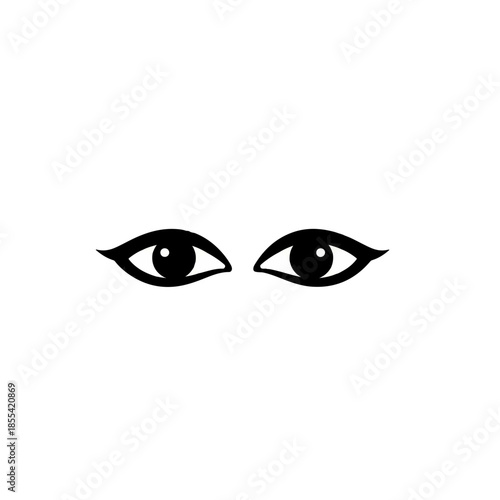 Abstract Black Eyes Minimalist Graphic Icon