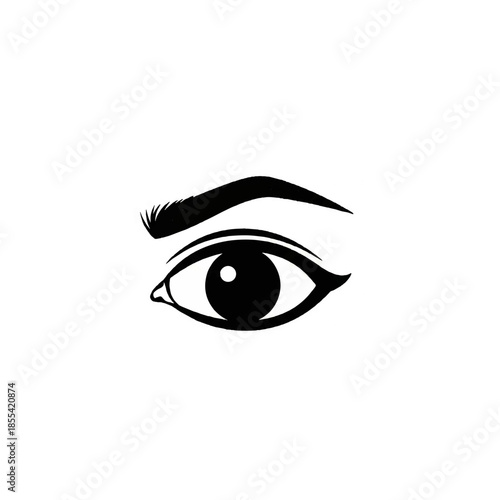 Modern stylized human eye with eyebrow icon