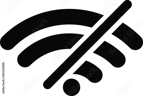 No Wi Fi symbol with diagonal line through it on white background no wifi symbol 1