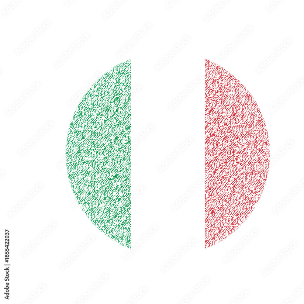 Fototapeta premium Italy Brush Flag Halftone Texture