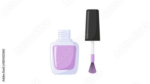 Cute Nail Polish Bottle Vector Flat Icon isolated on white background