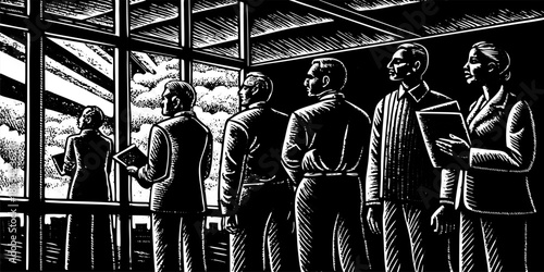 Diverse Professionals in Modern Corporate Office