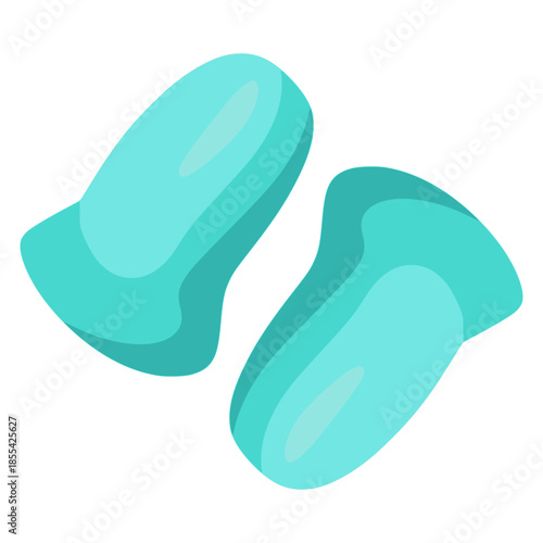 Earplugs safety hearing protection flat color vector illustration template design