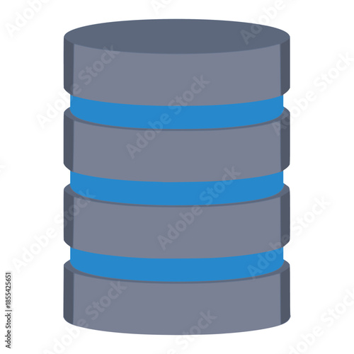 Network database storage disc online technology flat color vector illustration template design