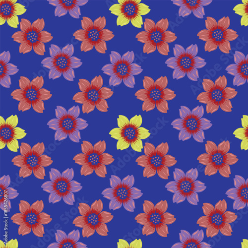 Seamless pattern from bouquet cute floral Traditional ornament yellow floral pattern,Abstract seamless simple floral pattern. Flower pattern. Spring pattern. used for textile, wallpaper, card