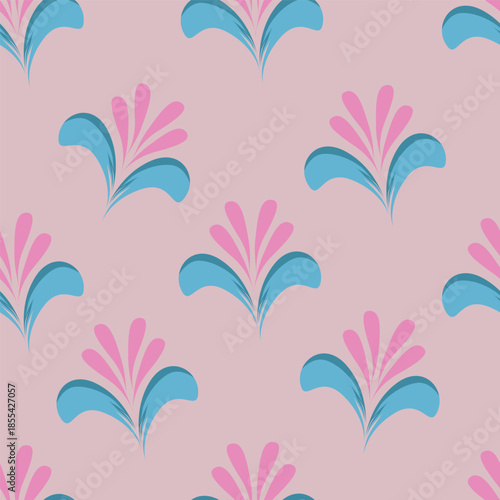 Floral botanical vector texture pattern with flowers and leaves. Seamless pattern can be used for wallpaper, pattern fills, web page background, surface textures.