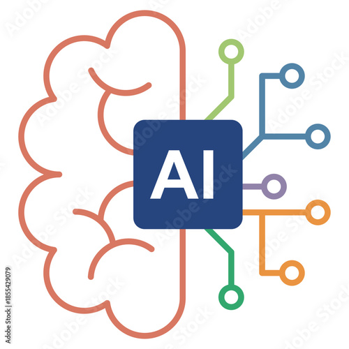 次世代の産業を支える人工知能AIと半導体チップのコンセプトベクターイラスト