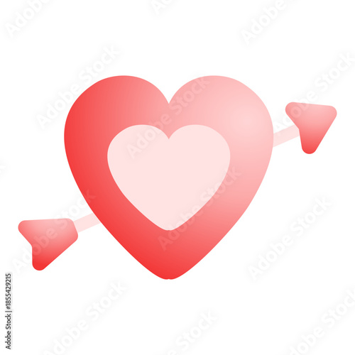 Cupid Arrow Heart Icon for Valentine Love Symbol
