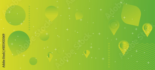 Abstract background with geometric shapes. Dynamic abstract composition Vector illustration. Design element for web banners, posters, green and yellow