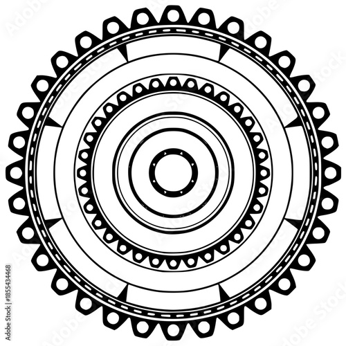 black and white round circle