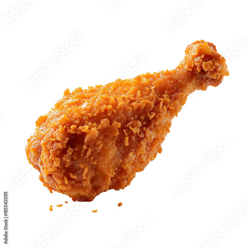 Extra Crispy Fried Chicken Drumstick in Hyper-Realistic Photography