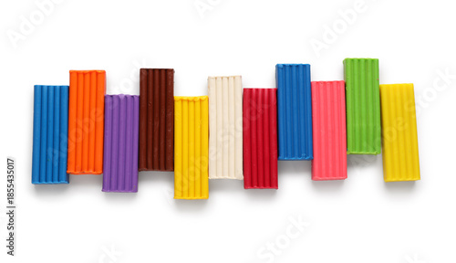 Colorful plasticine on whit...