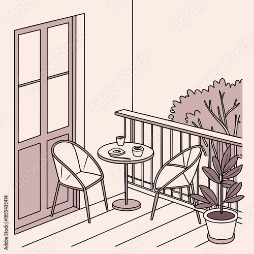 Cozy balcony seating area