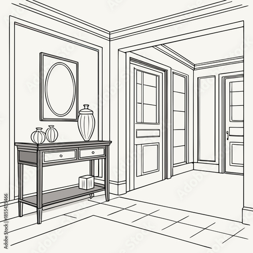 Elegant hallway with console table