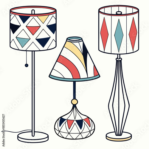 Three decorative table lamps