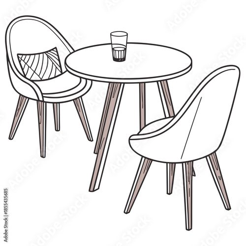 Modern café table setting