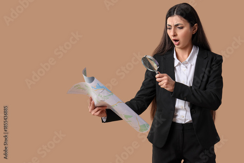 Shocked businesswoman with ...