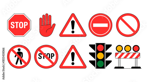 set of road signs