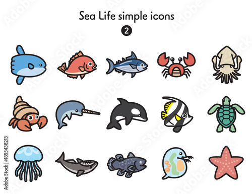 シンプルアイコン集 海の生き物2