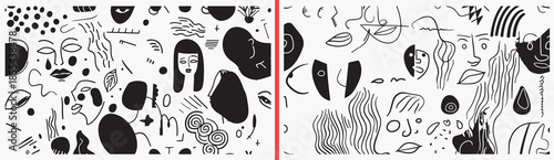 abstract modern shapes vector, geometric pattern clipart, artistic texture svg, creative background illustration, minimal design elements, black abstract silhouettes, contemporary graphic vector art, 