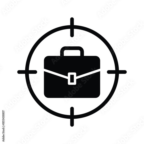 Briefcase in crosshairs target icon