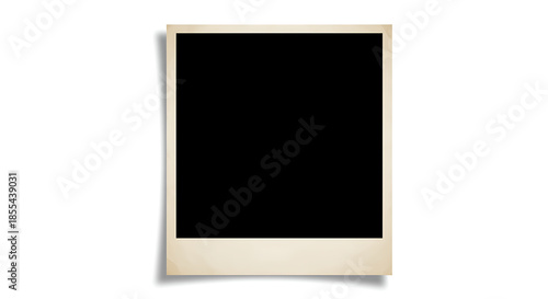 Vintage polaroid photo frame with black background