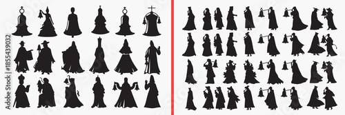 witch silhouette vector, fantasy female clipart, magic woman svg, halloween witch illustration, spellcaster graphics, black fantasy silhouettes, mystical character vector, fairy tale woman art, witch 