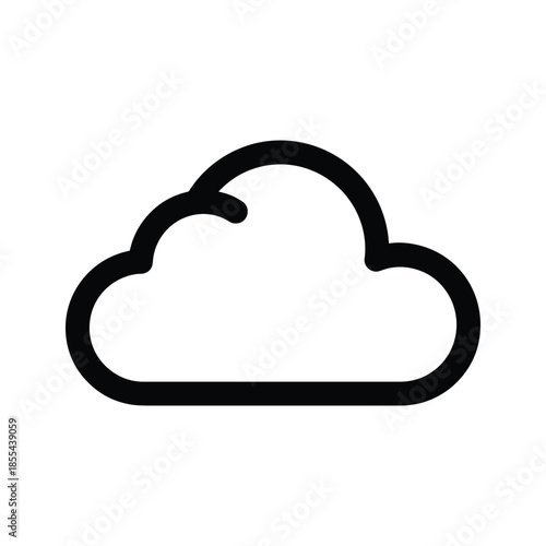 Black Cloud Icon Simple Design Element