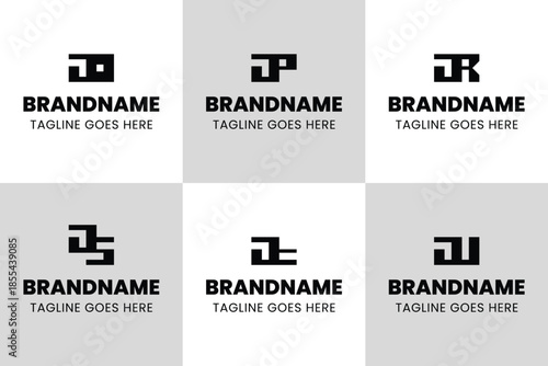 Letters JO JP JR JS JT JU Monogram Identity Logo Set, for brand with OJ PJ RJ SJ TJ UJ initials