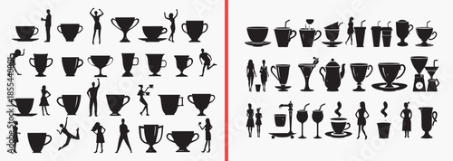 trophy cup silhouettes vector, award trophy clipart, winner prize svg, championship cup illustration, success award graphics, black trophy silhouettes, sports trophy vector art, achievement symbol des