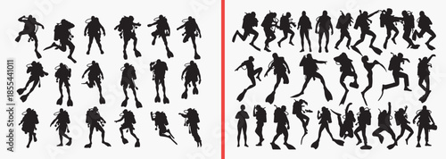 running people silhouettes vector, jumping human poses, action people clipart, fitness movement svg, energetic lifestyle illustration, black action silhouettes, sports motion vector art, athletic pose
